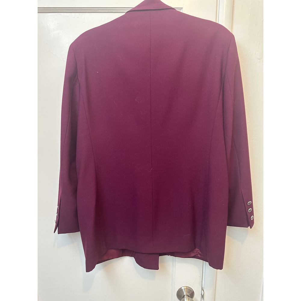 Austin Reed London Vintage Double Breasted Blazer Plum Burgundy Womens 14 - Picture 9 of 9